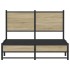 Estructura de cama sin colchón metal roble Sonoma 120x190