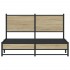 Estructura de cama sin colchón metal roble Sonoma 150x200