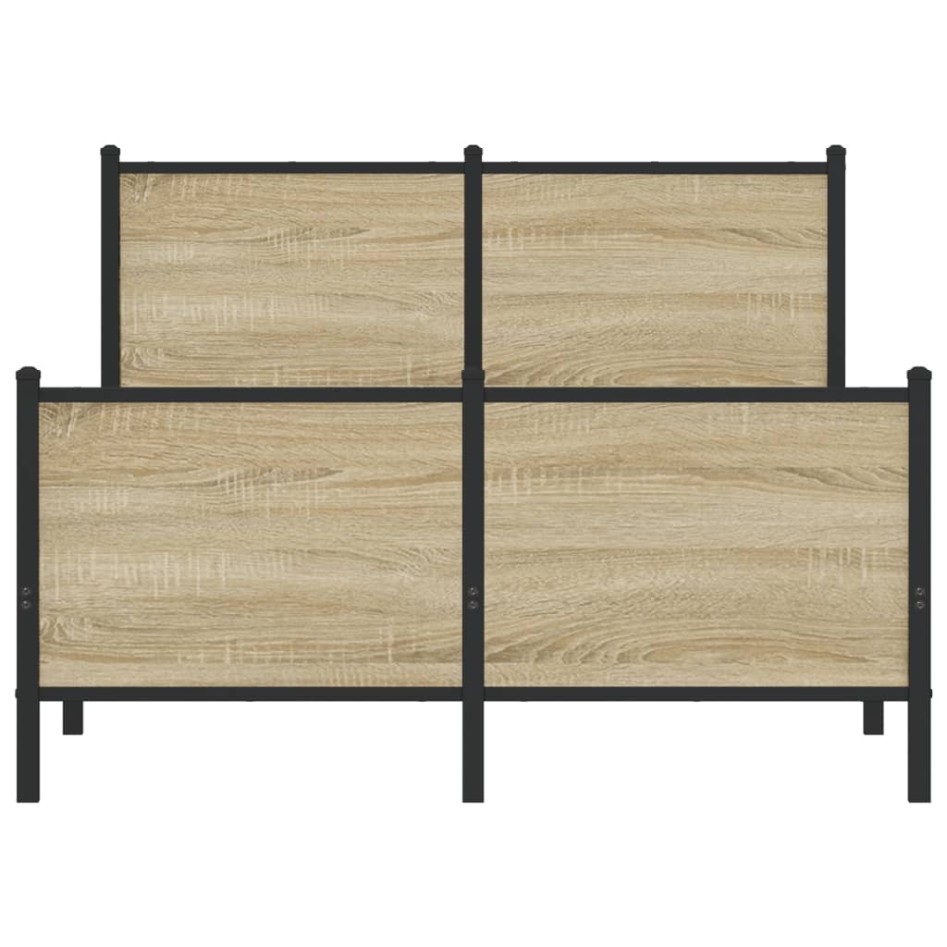 Estructura de cama sin colchón metal roble Sonoma 120x200