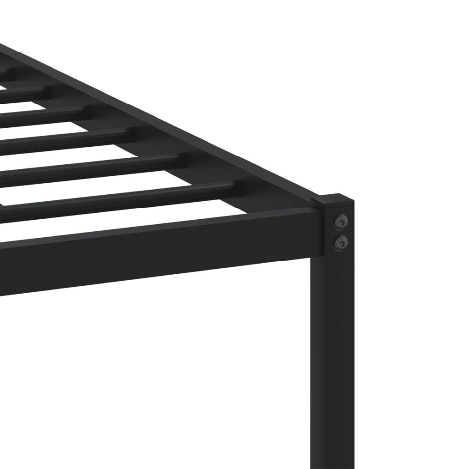 Estructura de cama sin colchón metal marrón roble 140x200