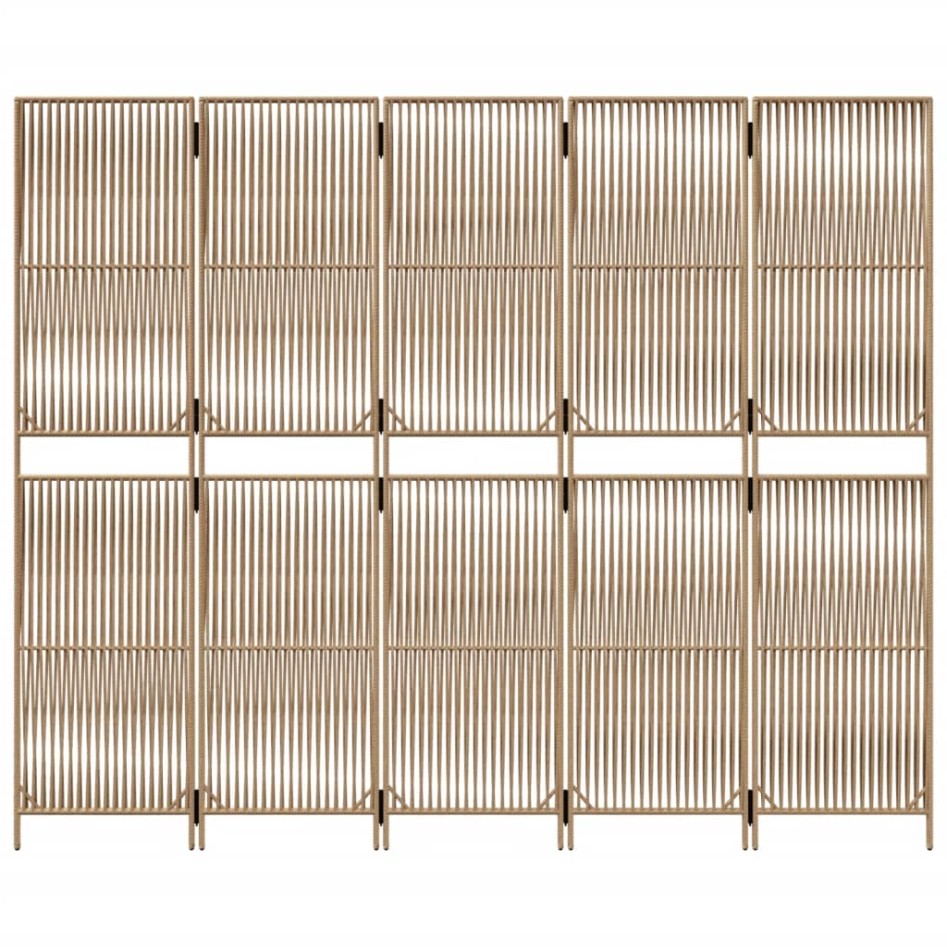 Biombo de 5 paneles ratán sintético