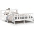 Estructura de cama con cabecero sin colchón blanco 160x200