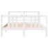 Estructura de cama con cabecero sin colchón blanco 160x200