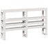 Estructura de cama con cabecero sin colchón blanco 160x200
