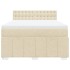 Cama box spring con colchón tela color crema 160x200