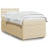 Cama box spring con colchón tela color crema 90x200