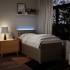 Cama box spring con colchón tela color crema 90x200