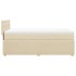 Cama box spring con colchón tela color crema 90x200
