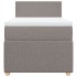 Cama box spring con colchón tela gris taupe 100x200