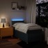 Cama box spring con colchón tela azul 100x200