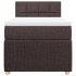 Cama box spring con colchón tela marrón oscuro 100x200