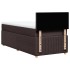 Cama box spring con colchón tela marrón oscuro 100x200