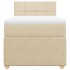 Cama box spring con colchón tela color crema 100x200