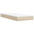 Cama box spring con colchón tela color crema 100x200