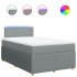 Cama box spring con colchón tela gris claro 120x200