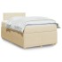 Cama box spring con colchón tela color crema 120x200