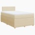 Cama box spring con colchón tela color crema 120x200