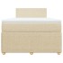 Cama box spring con colchón tela color crema 120x200