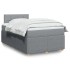 Cama box spring con colchón tela gris claro 120x200