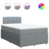 Cama box spring con colchón tela gris claro 120x200