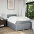Cama box spring con colchón tela gris claro 120x200