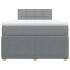 Cama box spring con colchón tela gris claro 120x200