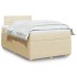 Cama box spring con colchón tela color crema 120x200