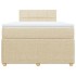 Cama box spring con colchón tela color crema 120x200