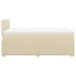 Cama box spring con colchón tela color crema 120x200