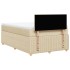 Cama box spring con colchón tela color crema 120x200
