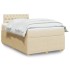Cama box spring con colchón tela color crema 120x200
