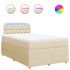 Cama box spring con colchón tela color crema 120x200
