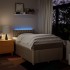 Cama box spring con colchón tela color crema 120x200