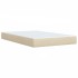 Cama box spring con colchón tela color crema 120x200