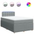 Cama box spring con colchón tela gris claro 120x200
