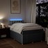 Cama box spring con colchón tela gris claro 120x200