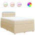 Cama box spring con colchón tela color crema 120x200