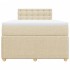 Cama box spring con colchón tela color crema 120x200