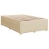Cama box spring con colchón tela color crema 120x200