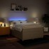 Cama box spring con colchón tela color crema 140x190