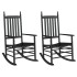 Mecedoras con asiento curvo 2 uds madera álamo maciza