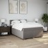 Cama box spring con colchón tela gris taupe 140x200