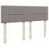 Cama box spring con colchón tela gris taupe 140x200