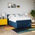 Cama box spring con colchón tela azul 140x200