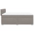 Cama box spring con colchón tela gris taupe 140x200