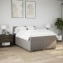 Cama box spring con colchón tela gris taupe 140x200