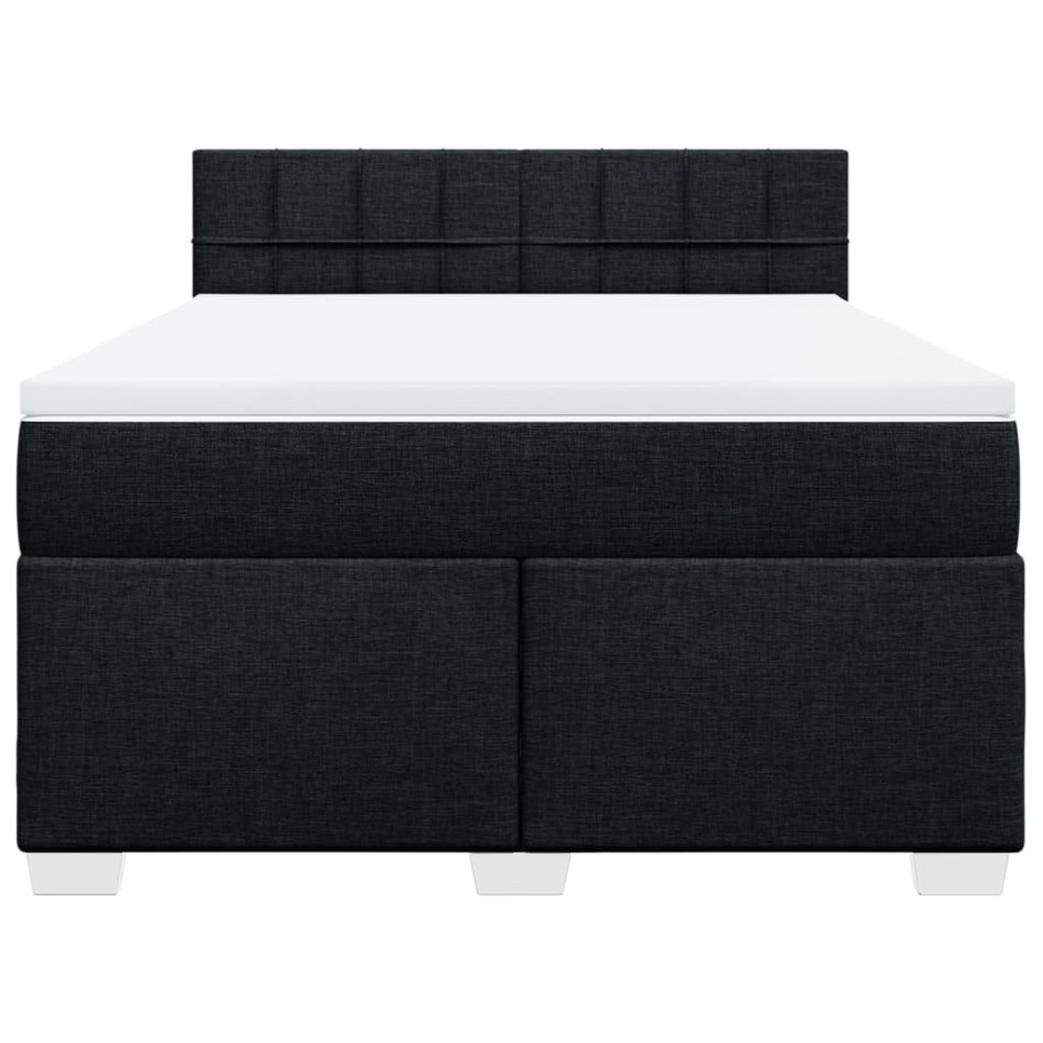 Cama box spring con colchón tela negro 160x200
