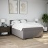 Cama box spring con colchón tela gris taupe 160x200