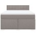 Cama box spring con colchón tela gris taupe 160x200