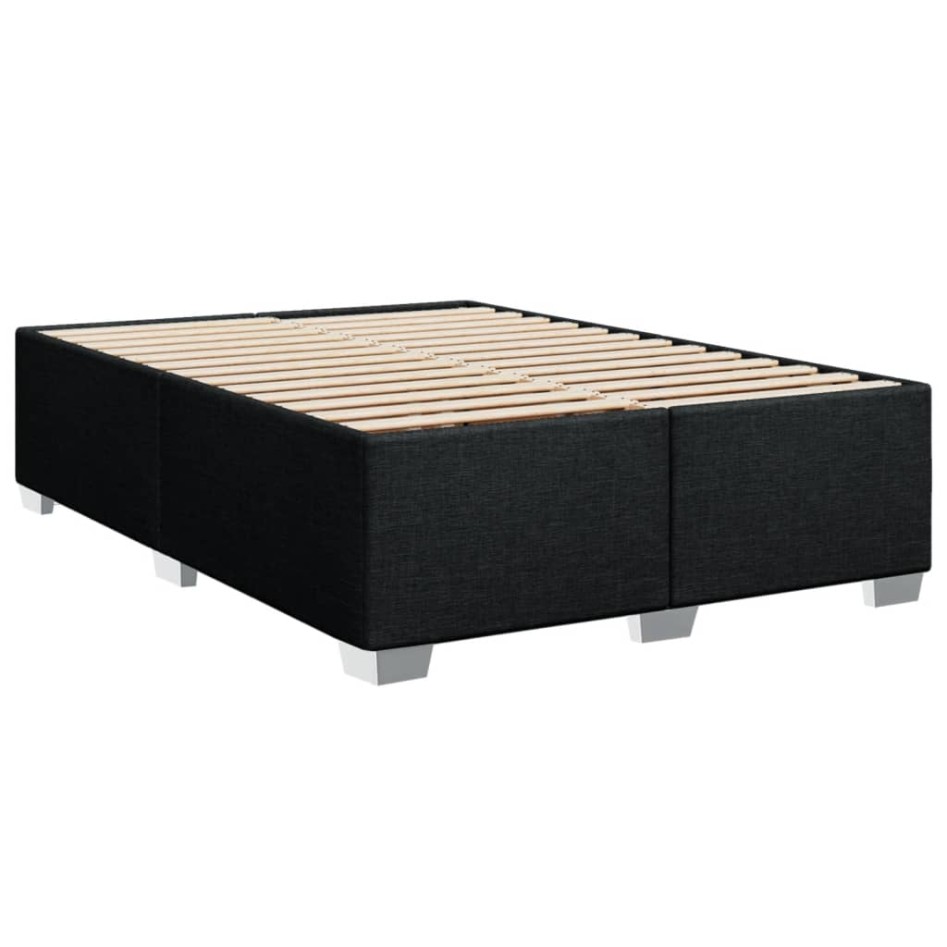 Cama box spring con colchón tela negro 160x200